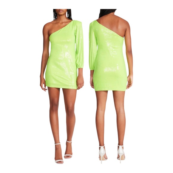 Steve Madden KATYA ONE-SHOULDER SEQUIN MINIDRESS worn once - Picture 9 of 11